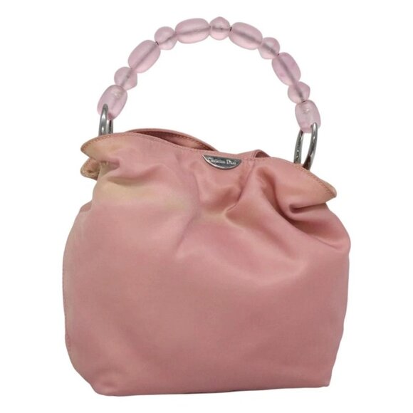 Dior Handbags - Christian Dior Maris Pearl Hand Bag Nylon Pink Auth
